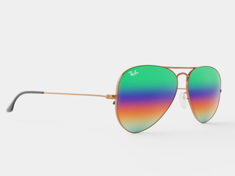 Ray-Ban Aviator - RB3025 9018C3 Sunglasses 3D Model