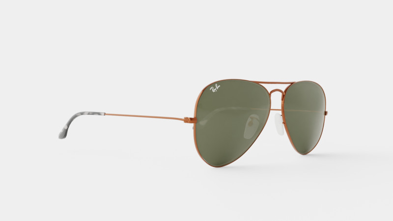 Ray-Ban Aviator - RB3025 918831 Sunglasses 3D Model .c4d .max .obj .3ds .fbx .stl .blend