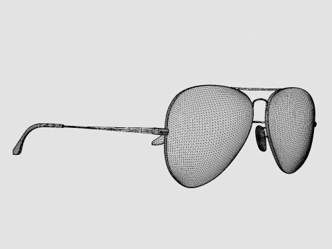 Ray-Ban Aviator Metal II - RB3689 906447 Sunglasses 3D Model