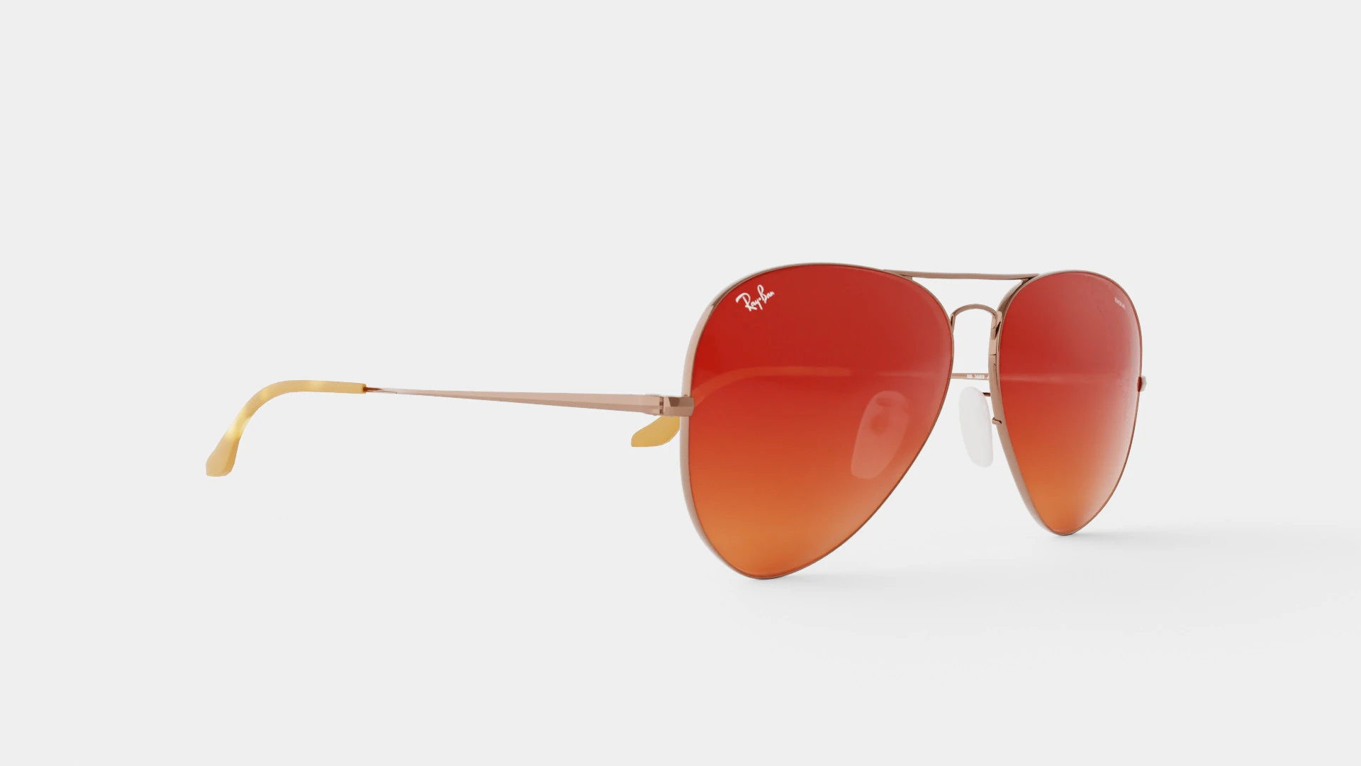 Ray-Ban Aviator Metal II - RB3689 Washed Evolve 9151AA Sunglasses 3D Model .c4d .max .obj .3ds .fbx .stl .blend 