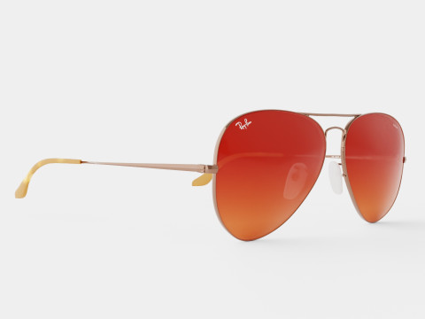 Ray-Ban Aviator Metal II - RB3689 Washed Evolve 9151AA Sunglasses 3Dモデル