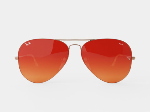Ray-Ban Aviator Metal II - RB3689 Washed Evolve 9151AA Sunglasses Modelo 3D