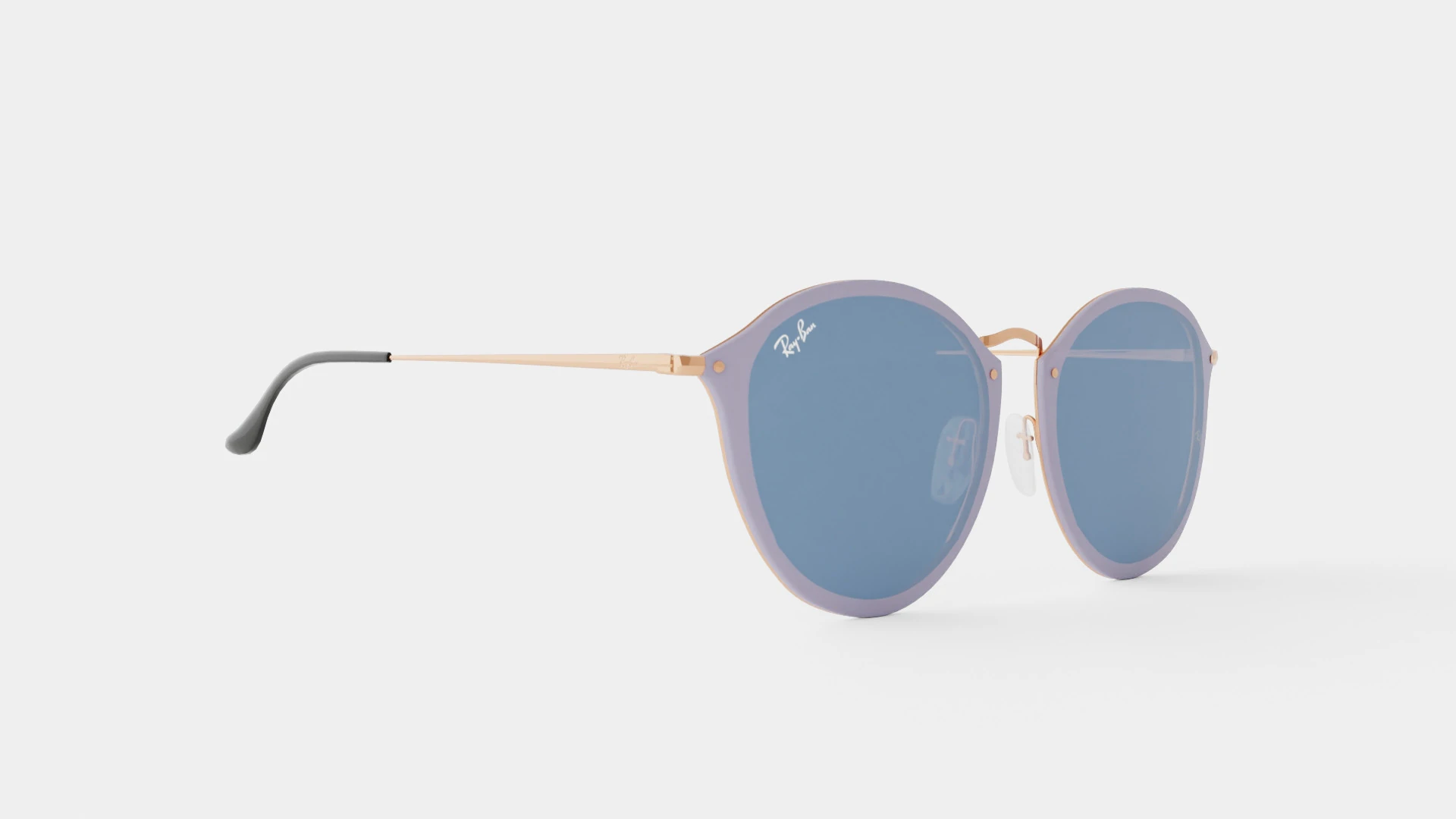 Ray-Ban Blaze round - RB3574N 90351U Sunglasses 3D Model .c4d .max .obj .3ds .fbx .stl .blend 