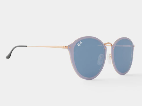 Kacamata Ray-Ban Blaze bulat - RB3574N 90351U Model 3D