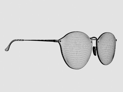Ray-Ban Blaze round - RB3574N 90351U Sunglasses 3D 모델