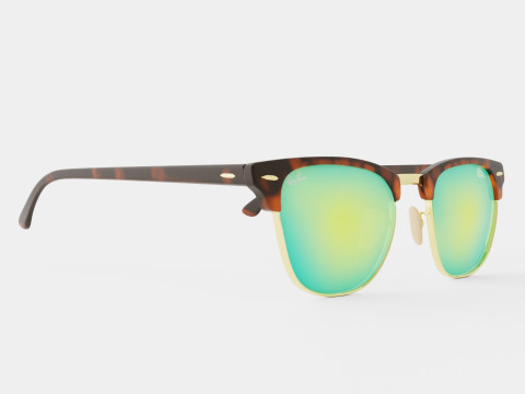 Ray-Ban Clubmaster - RB3016 114519 Sunglasses Model 3D