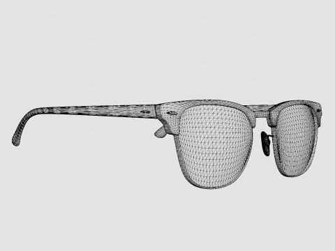 Ray-Ban Clubmaster - RB3016 114519 Sunglasses 3D Model