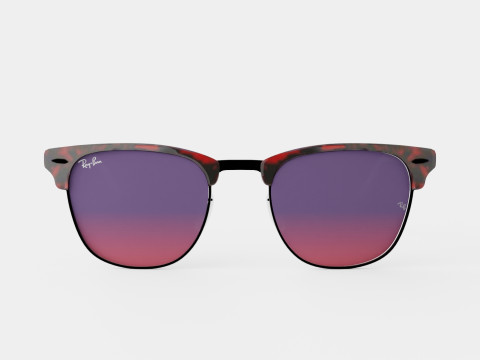 Ray-Ban Clubmaster - RB3016 12753B Sunglasses Modèle 3D