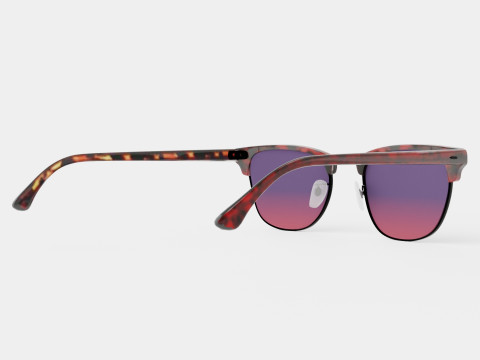 Ray-Ban Clubmaster - RB3016 12753B Sunglasses Modèle 3D