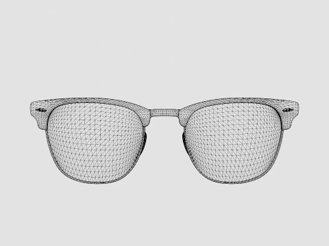 Ray-Ban Clubmaster - RB3016 12753B Sunglasses 3D Model