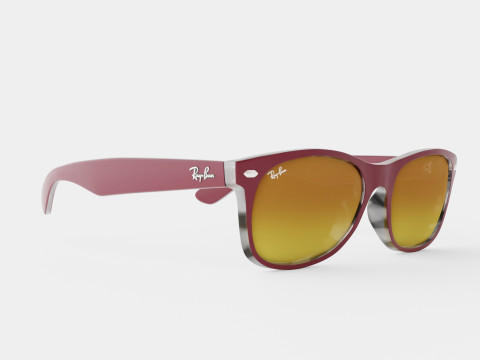 Ray-Ban New Wayfarer - RB2132 605485 Sunglasses 3D Model