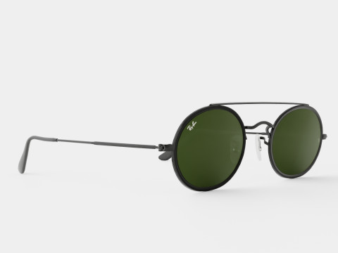 Ray-Ban Oval Double Bridge - RB3847N 912031 Sunglasses 3D 模型