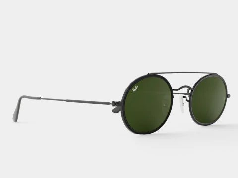 Ray-Ban Oval Double Bridge - RB3847N 912031 Sunglasses 3D Model