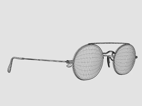 Ray-Ban Oval Double Bridge - RB3847N 912031 Sunglasses 3D Model
