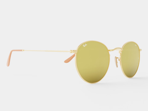 Ray-Ban Round metal - RB3447 90644C Sunglasses 3D Model