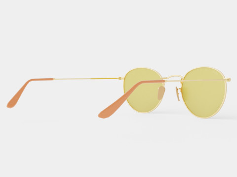 Ray-Ban Round metal - RB3447 90644C Sunglasses Model 3D