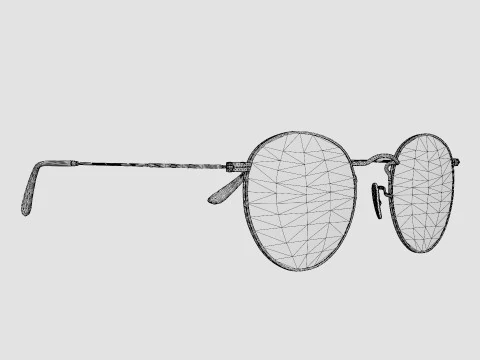 Ray-Ban Round metal - RB3447 90644C Sunglasses 3D Model