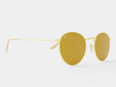 Ray-Ban Round metal - RB3447 90644I Sunglasses 3D Model