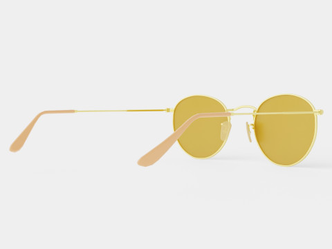 Ray-Ban Round metal - RB3447 90644I Sunglasses 3D Модель