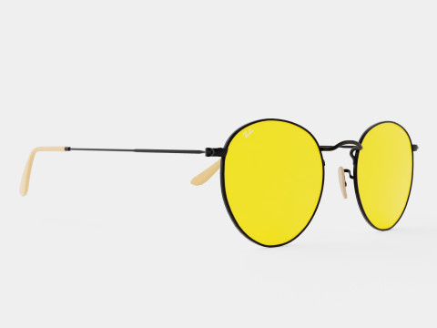 Ray-Ban Round metal - RB3447 90664A Sunglasses Model 3D