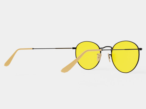 Ray-Ban Round metal - RB3447 90664A Sunglasses 3D Модель