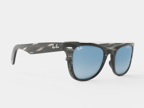 Ray-Ban Wayfarer Double Bridge - RB4540 64123F Sunglasses Model 3D