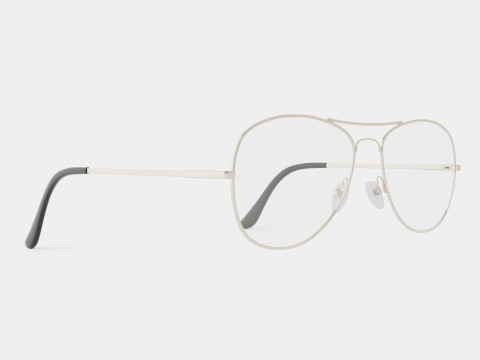 Readers - Aviator Metal Silver Glasses Modèle 3D