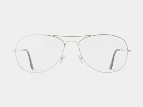 Readers - Aviator Metal Silver Glasses 3D 模型
