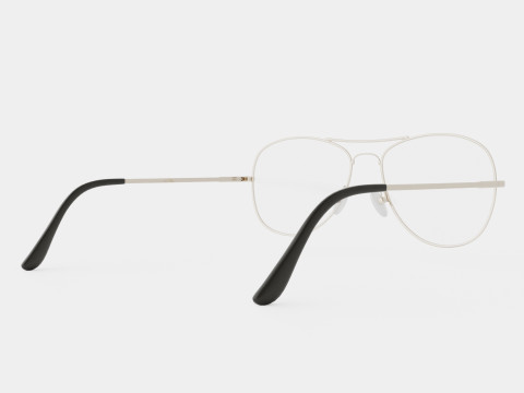 Readers - Aviator Metal Silver Glasses 3D 模型