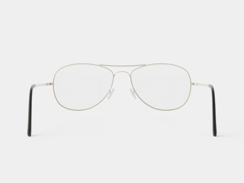 Readers - Aviator Metal Silver Glasses 3D 模型