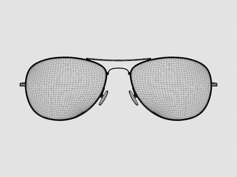 Readers - Aviator Metal Silver Glasses 3D 模型