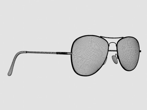 Readers - Aviator Metal Silver Glasses 3D 模型