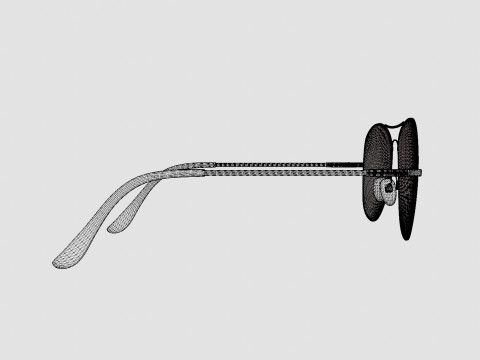 Readers - Aviator Metal Silver Glasses 3D 模型
