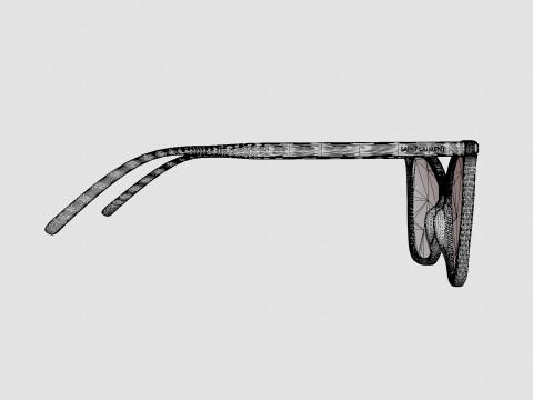 Saint Laurent - SL 386 006 Glasses Model 3D