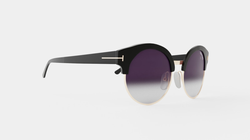 TomFord - FT0608 01B Sunglasses 3D Model .c4d .max .obj .3ds .fbx .stl .blend 