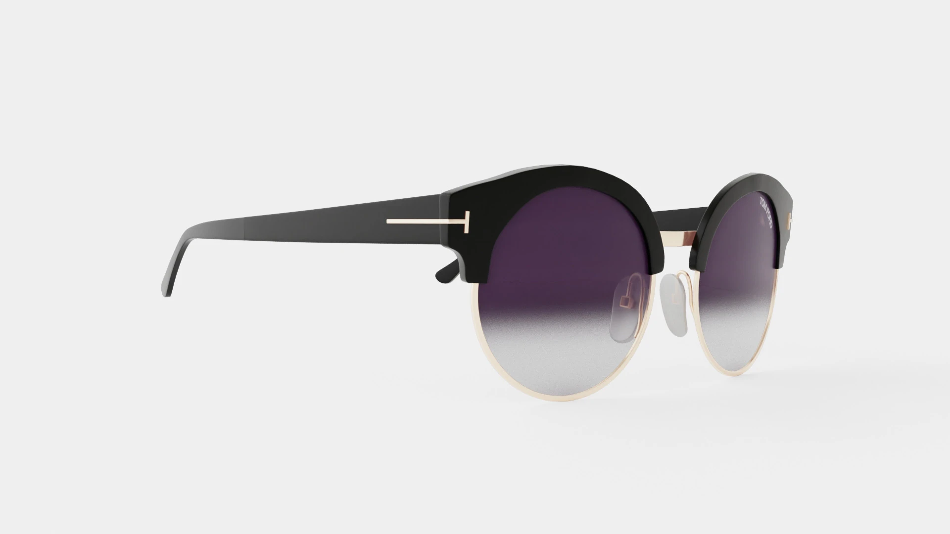 TomFord - FT0608 01B Sunglasses 3D Model .c4d .max .obj .3ds .fbx .stl .blend
