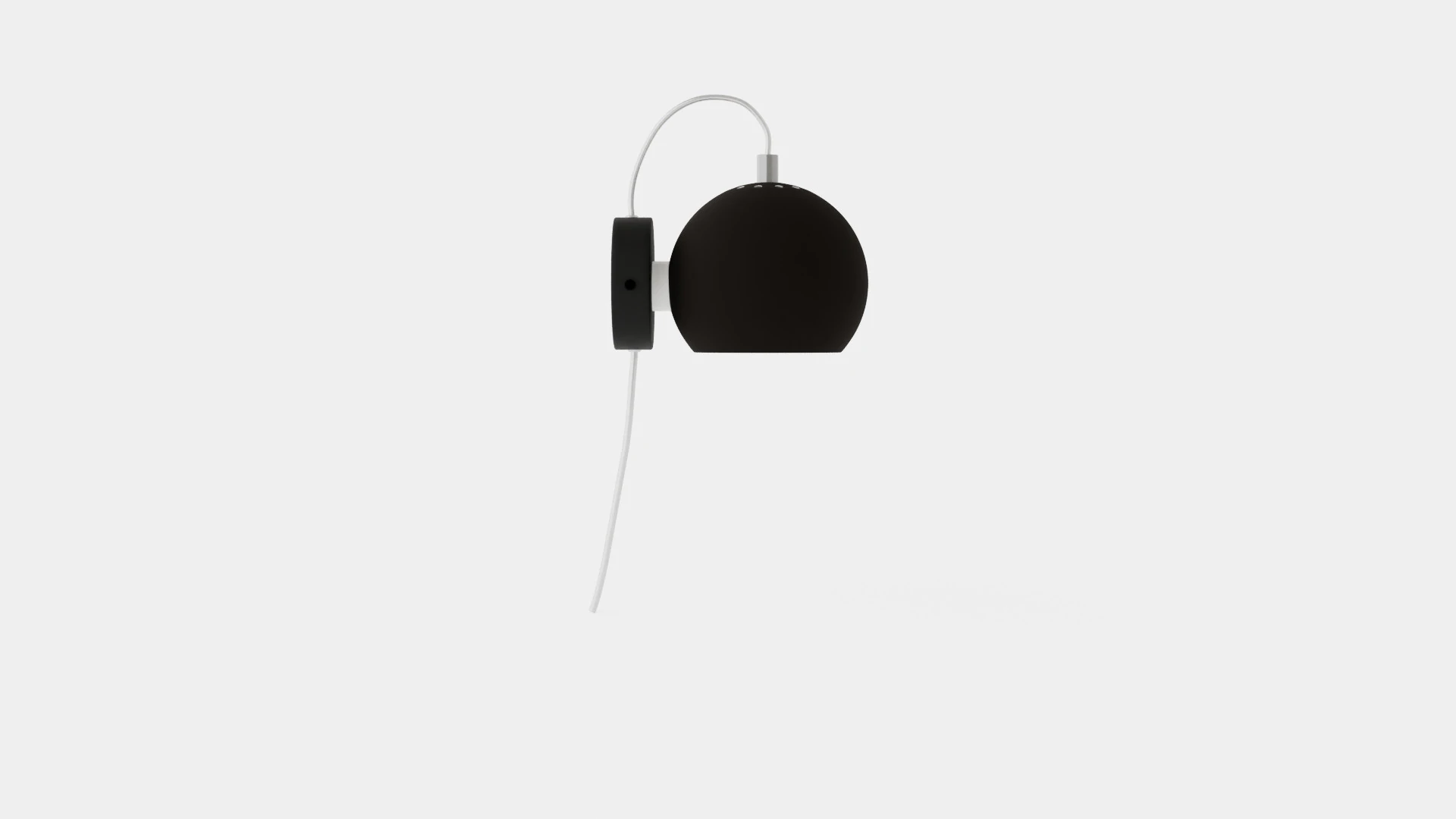 Ball Wall Lamp Black 3D Model .c4d .max .obj .3ds .fbx .stl .blend 
