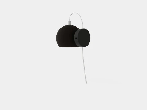 Ball Wall Lamp Black 3D Model