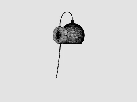 Ball Wall Lamp Black 3D Model