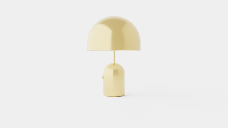 Bell Table Lamp Light Brass 3D Model .c4d .max .obj .3ds .fbx .stl .blend
