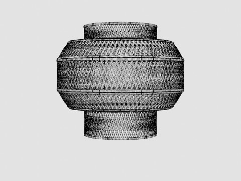 Colonial Bamboo Lamp 3D Модель