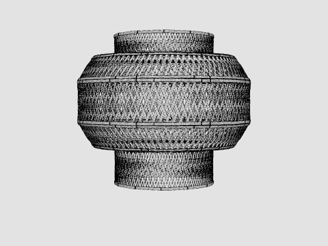 Colonial Bamboo Lamp 3D Модель