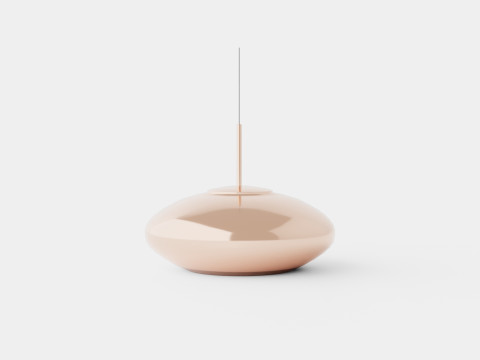 Copper Wide Ceiling Lamp 3D Model