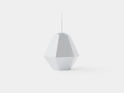 Cut Tall Chrome Ceiling Lamp 3D Model