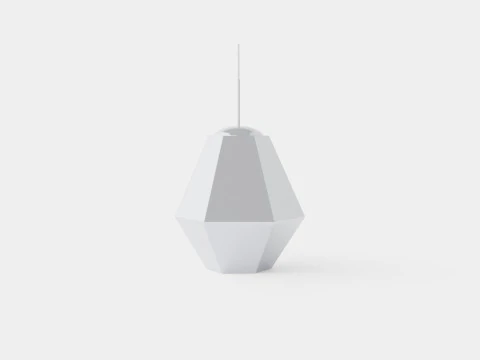 Cut Tall Chrome Ceiling Lamp 3D Model