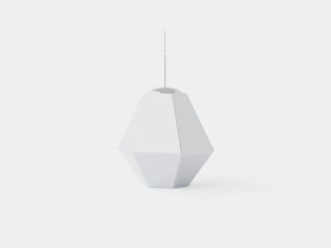 Cut Tall Chrome Ceiling Lamp 3D Model