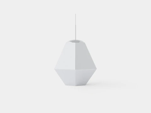 Cut Tall Chrome Ceiling Lamp 3D Model