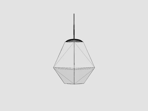 Cut Tall Chrome Ceiling Lamp 3D Model