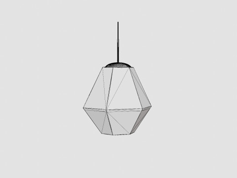 Cut Tall Chrome Ceiling Lamp 3D मॉडल