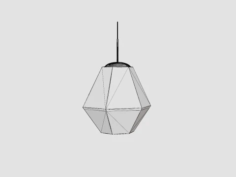 Cut Tall Chrome Ceiling Lamp 3D Model